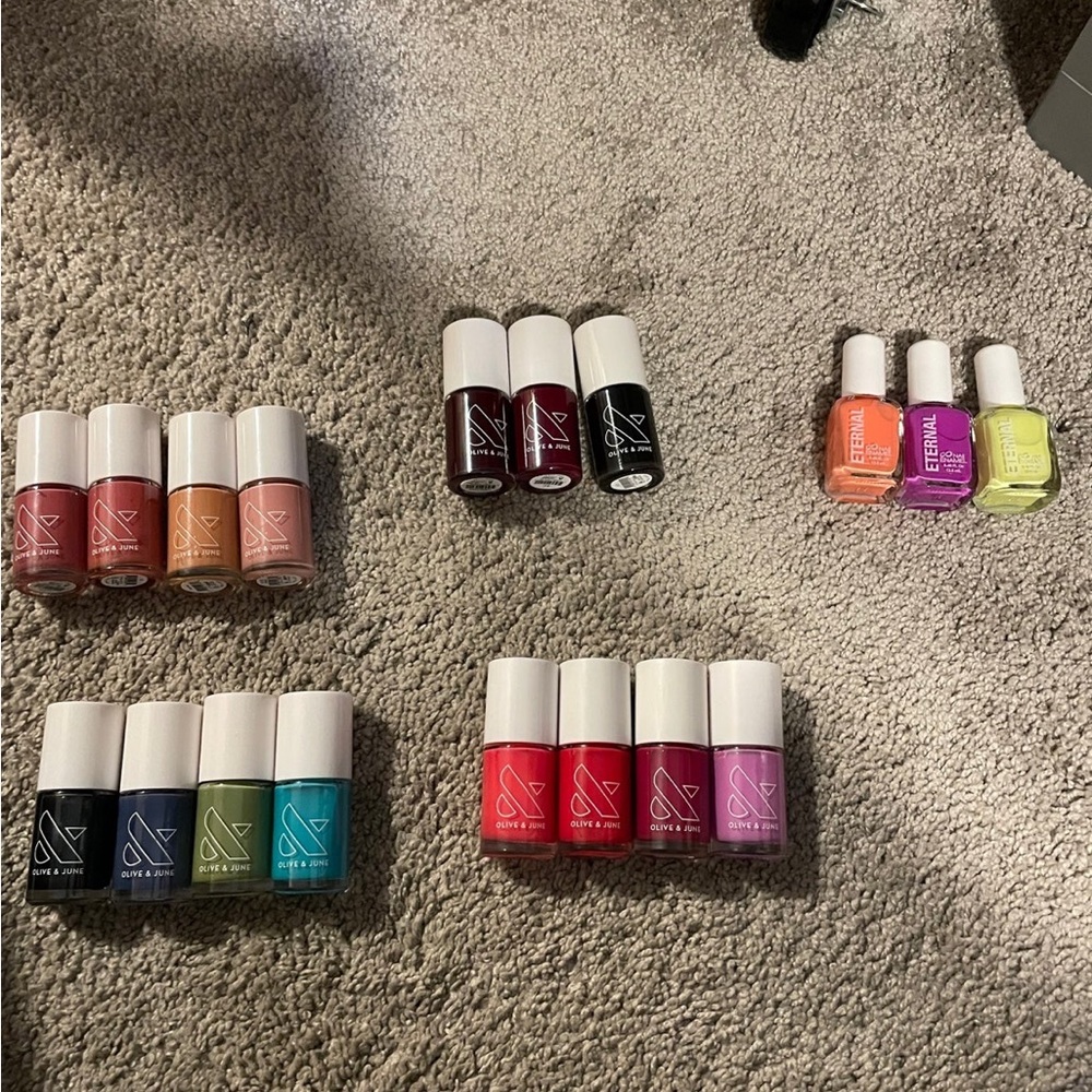 Olive and June and neon nail polishes